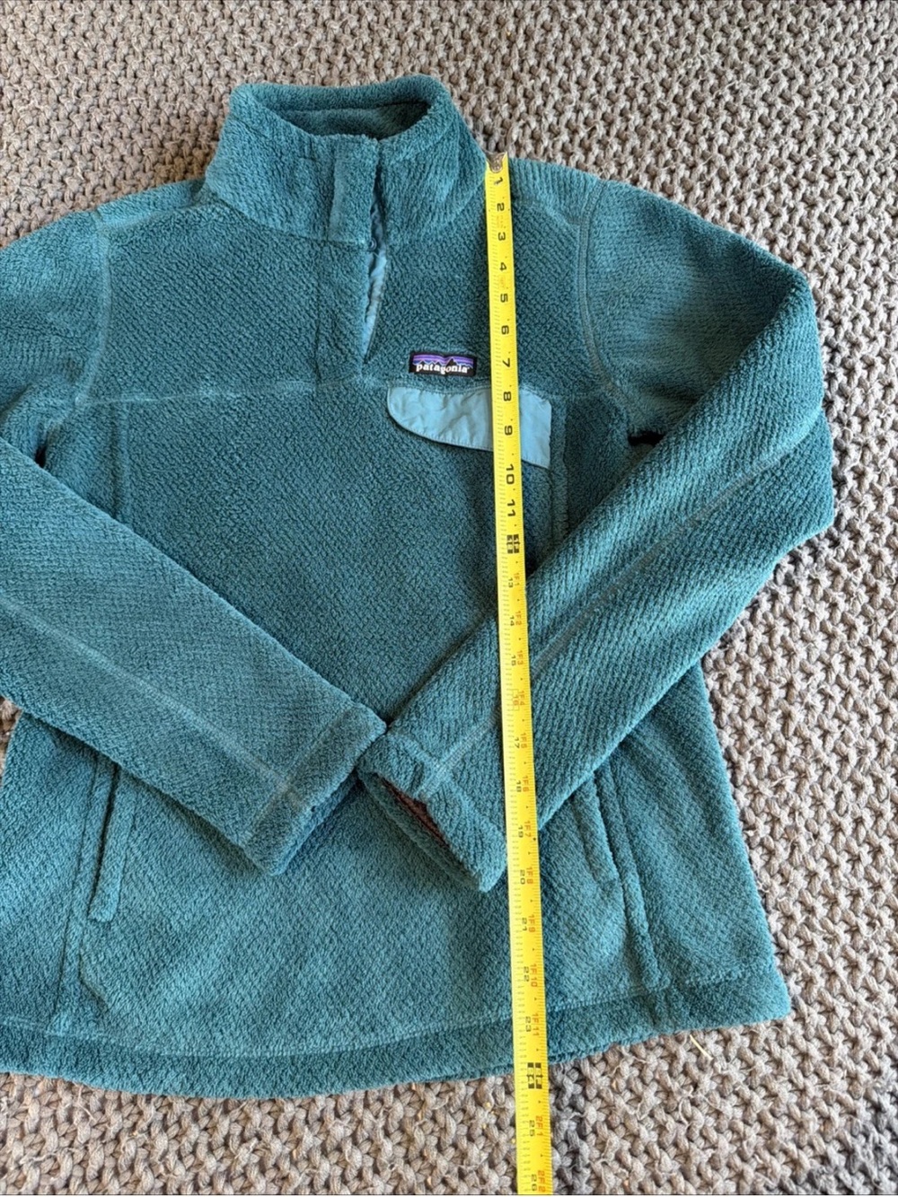 Patagonia Re-Tool Snap-T Teal Fleece Pullover Sweater Women Size S Warm Cozy - Picture 3 of 11